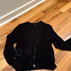 Free Press Black Knit Sweater with Belt